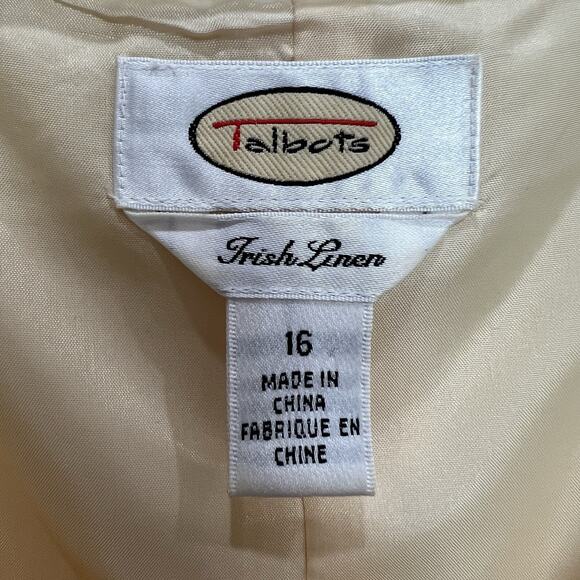 Talbots Cream Sleeveless Midi Dress V-Neck A-Line - Picture 5 of 14